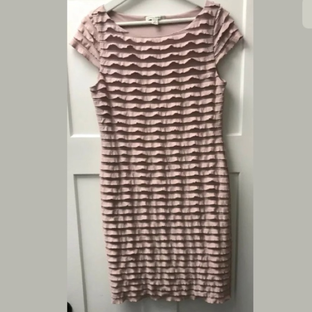 Banana Republic Ruffled Sheath Dress Cap Sleeve Sm